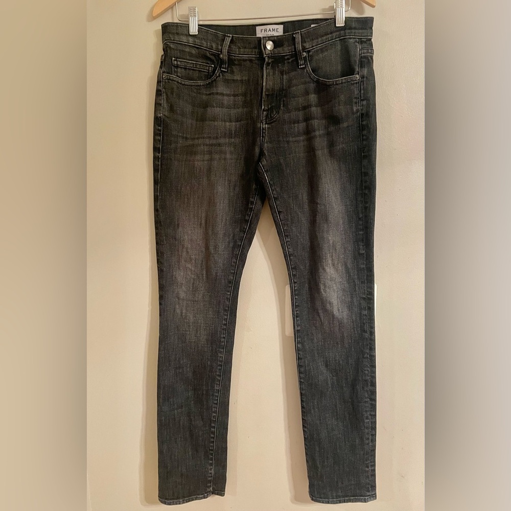 FRAME Men’s L'HOMME Skinny Black Faded Jeans Sz 30- EUC